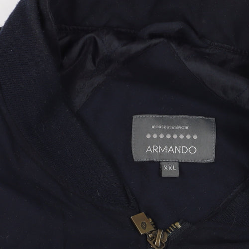 Armando Black 2XL Bomber Jacket with Zipped Pockets