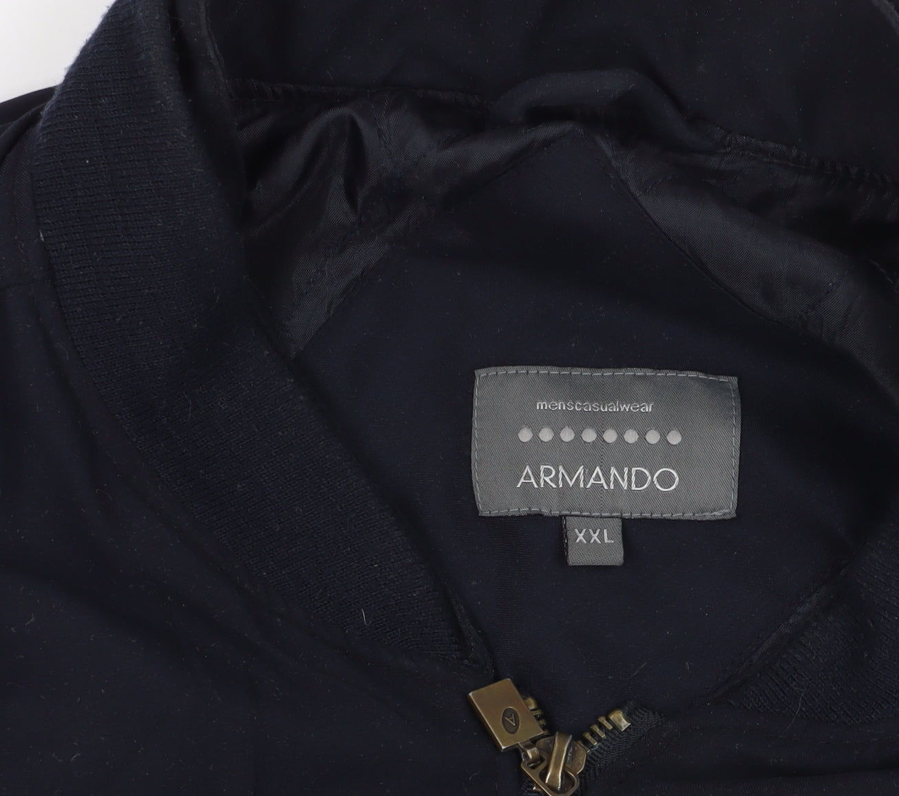 Armando Black 2XL Bomber Jacket with Zipped Pockets