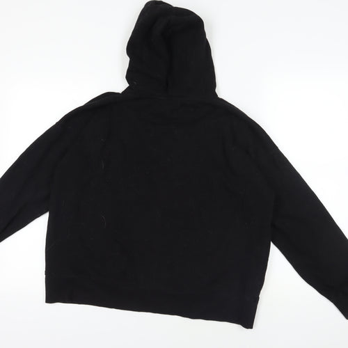 DKNY Black Pullover Hoodie, M, Cotton Blend, Logo Style