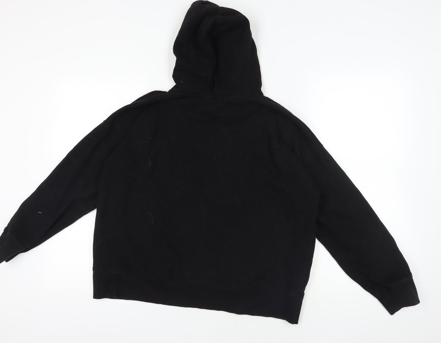 DKNY Black Pullover Hoodie, M, Cotton Blend, Logo Style