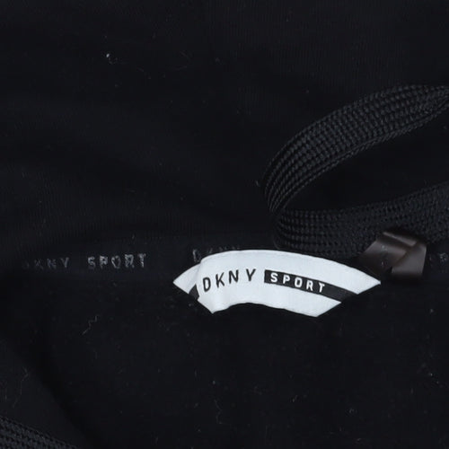 DKNY Black Pullover Hoodie, M, Cotton Blend, Logo Style