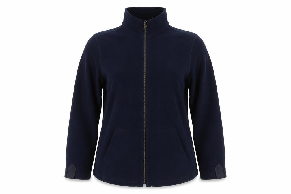 Front view of Marcona Blue Fleece Jacket Women's Mid-Length