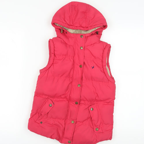 Denim Co. Pink Hooded Puffer Gilet Size 8