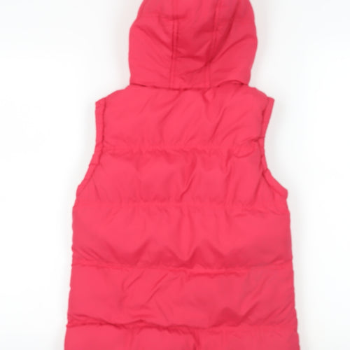 Denim Co. Pink Hooded Puffer Gilet Size 8