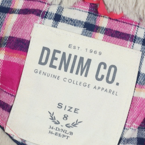 Denim Co. Pink Hooded Puffer Gilet Size 8