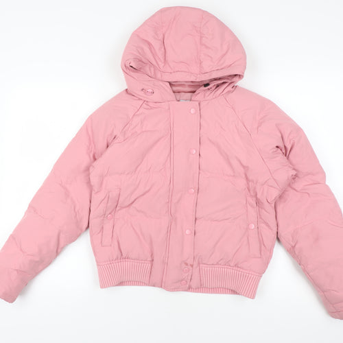 Gap Pink Puffer Jacket with Hood - M