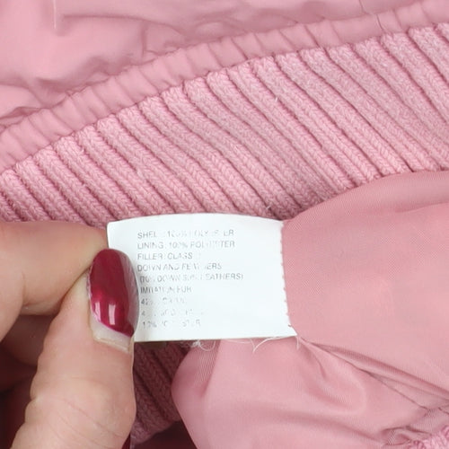 Gap Pink Puffer Jacket with Hood - M