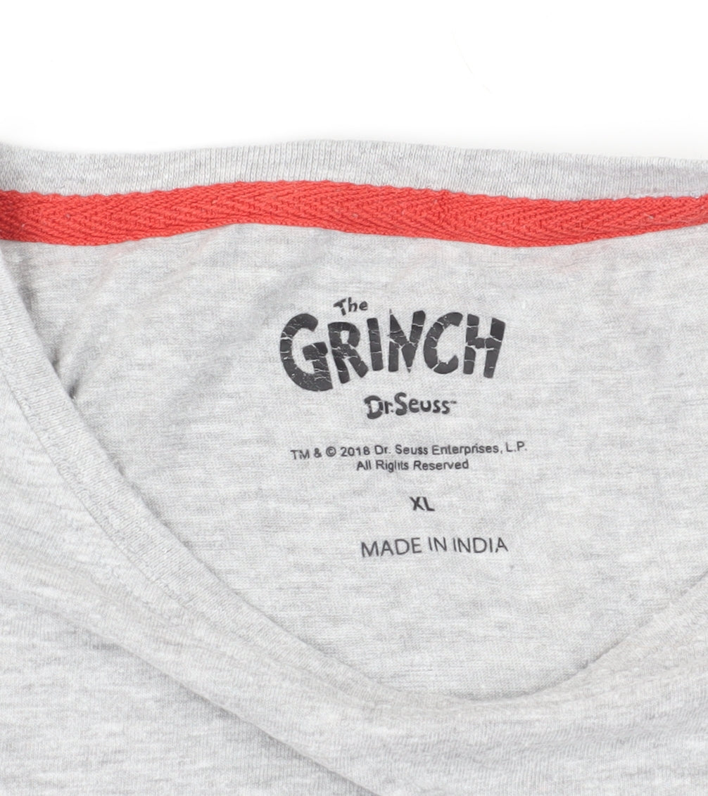 The Grinch Grey Christmas T-Shirt XL Funny Graphic Print