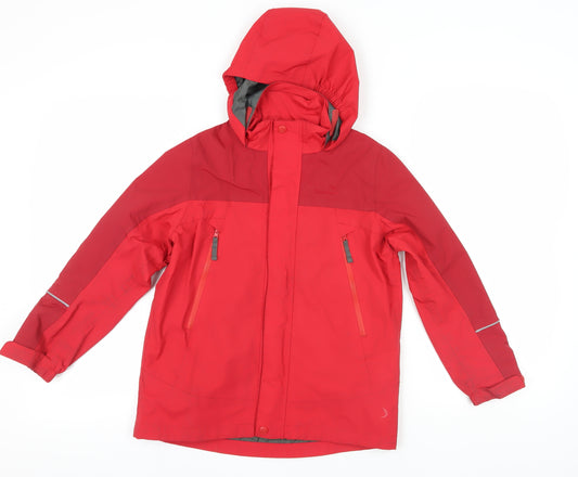 Peter Storm Red Rain Coat Boys 9-10Y Hooded Waterproof