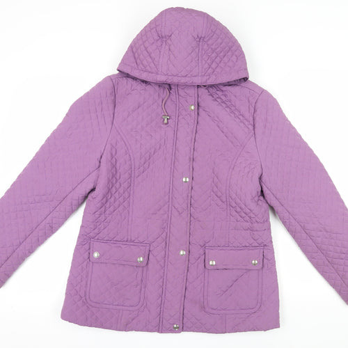 Isle Purple Quilted Hooded Jacket Size 14 Women