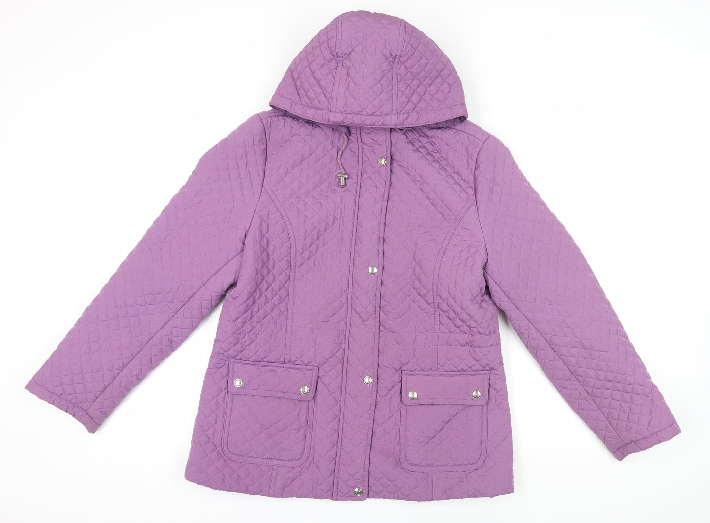 Isle Purple Quilted Hooded Jacket Size 14 Women