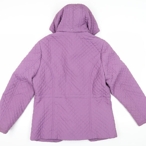 Isle Purple Quilted Hooded Jacket Size 14 Women