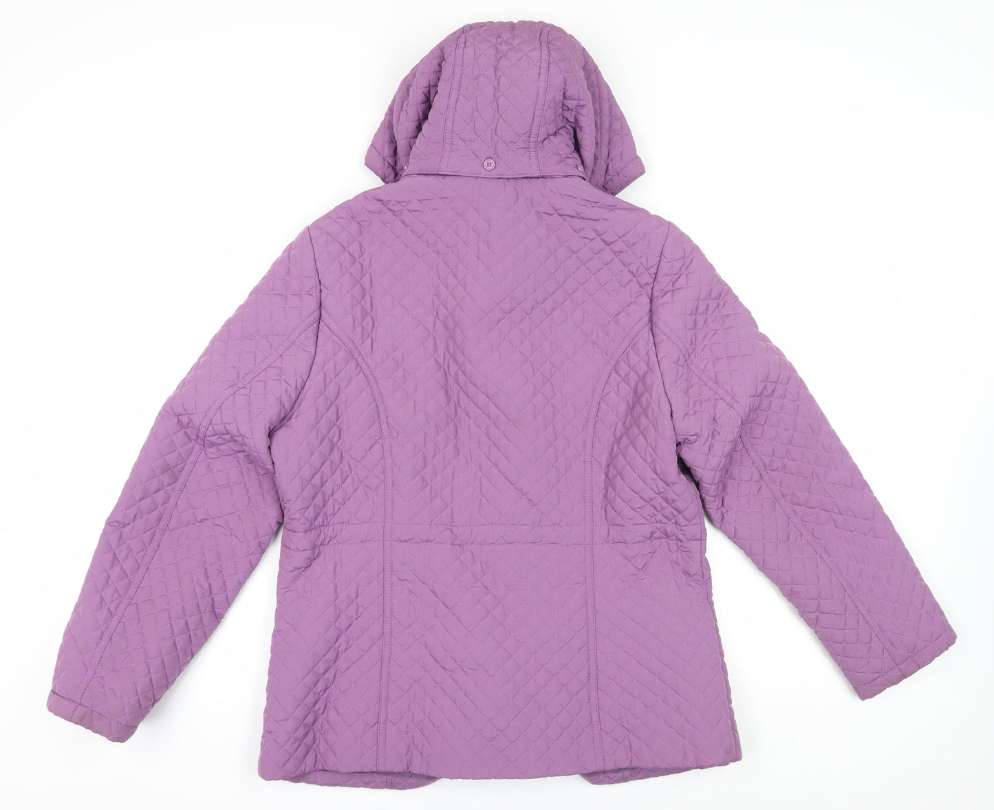 Isle Purple Quilted Hooded Jacket Size 14 Women