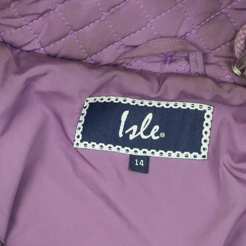 Isle Purple Quilted Hooded Jacket Size 14 Women
