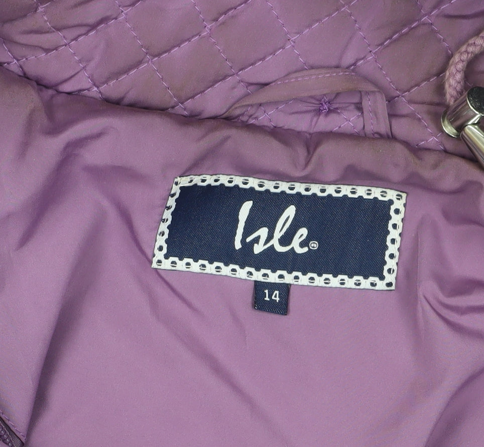 Isle Purple Quilted Hooded Jacket Size 14 Women