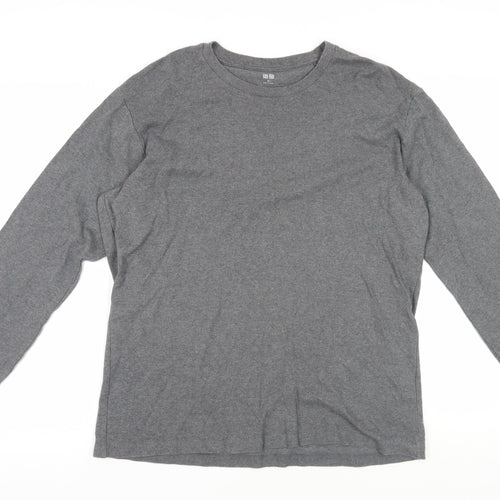 Uniqlo Grey XL Long Sleeve T-Shirt, 100% Cotton