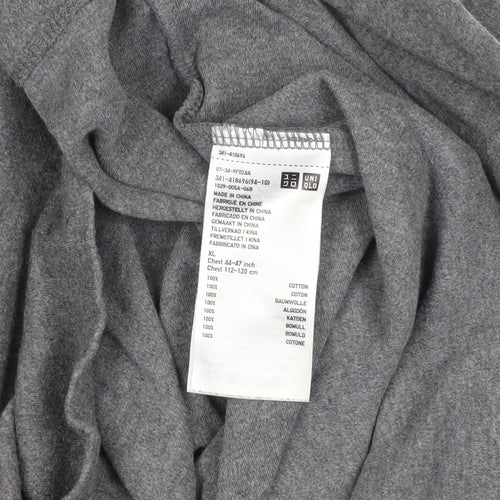 Uniqlo Grey XL Long Sleeve T-Shirt, 100% Cotton