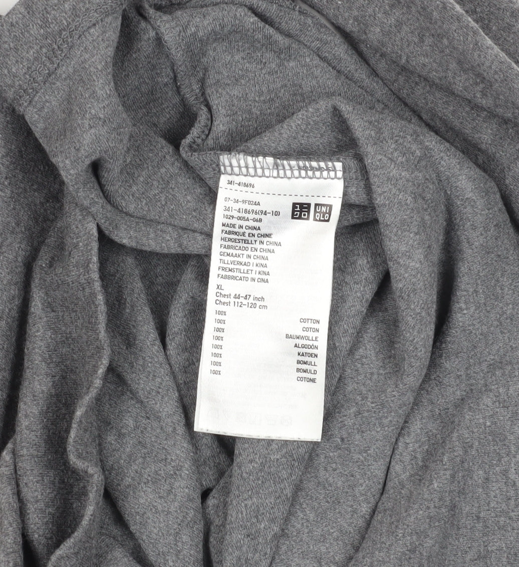 Uniqlo Grey XL Long Sleeve T-Shirt, 100% Cotton