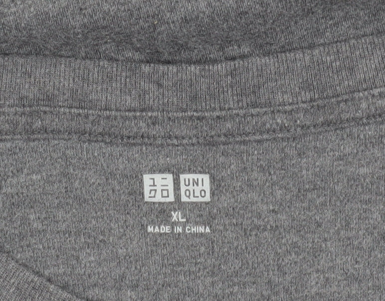 Uniqlo Grey XL Long Sleeve T-Shirt, 100% Cotton