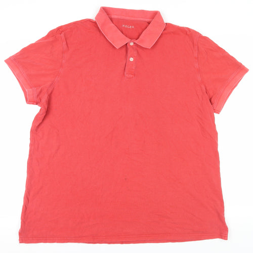 Jaeger Men's Red Polo Shirt - Size L Short Sleeve