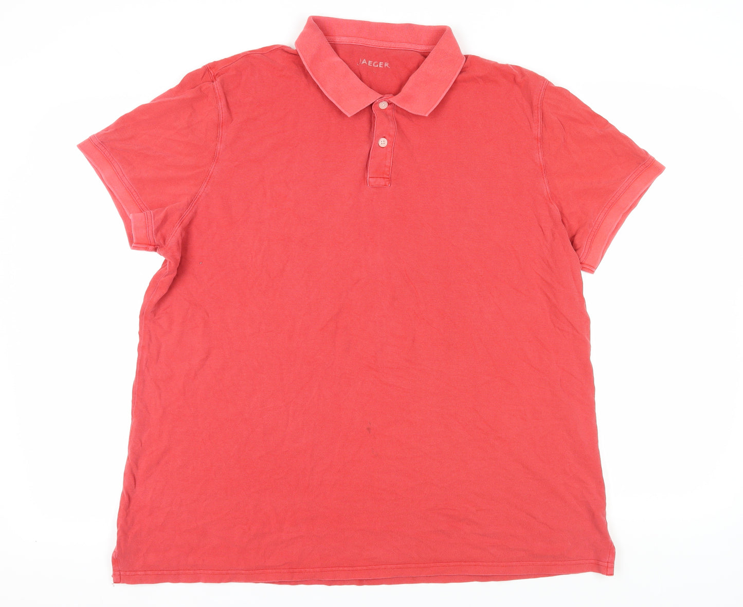 Jaeger Men's Red Polo Shirt - Size L Short Sleeve