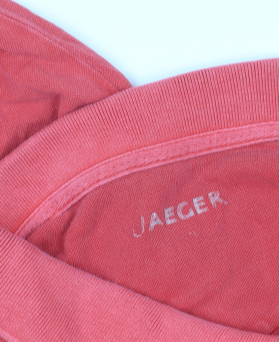 Jaeger Men's Red Polo Shirt - Size L Short Sleeve