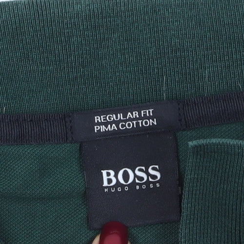 Hugo Boss Green Polo Shirt L - Regular Fit Classic Style