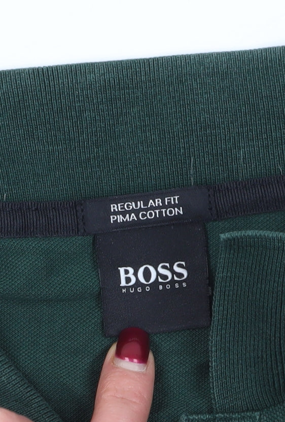 Hugo Boss Green Polo Shirt L - Regular Fit Classic Style