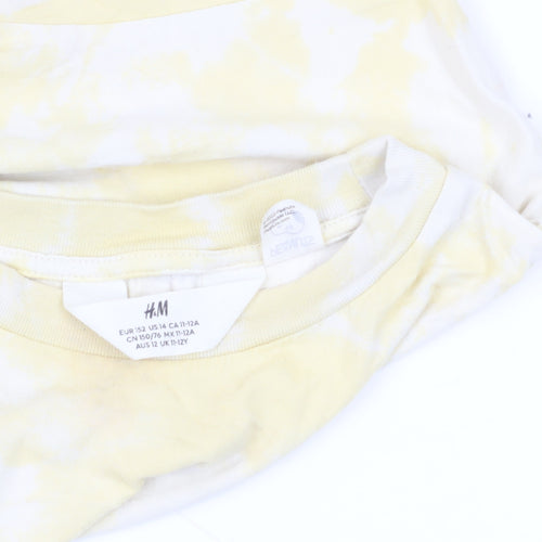 H&M Yellow Peanuts Graphic T-Shirt, Size 11-12 Years