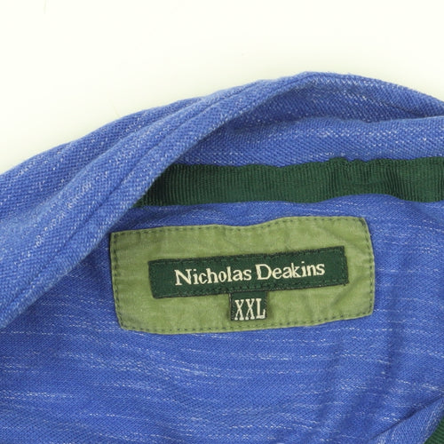 Nicholas Deakins Blue Cotton Polo 2XL