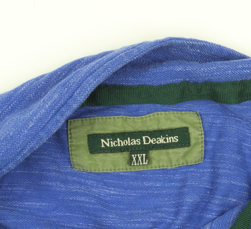 Nicholas Deakins Blue Cotton Polo 2XL