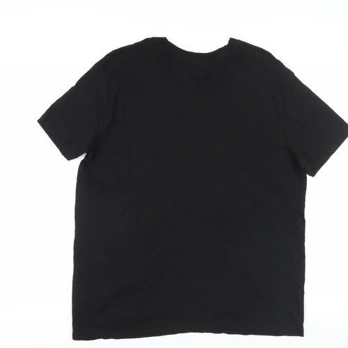 McKenzie Black Graphic T-Shirt, Large, Cotton Crew Neck