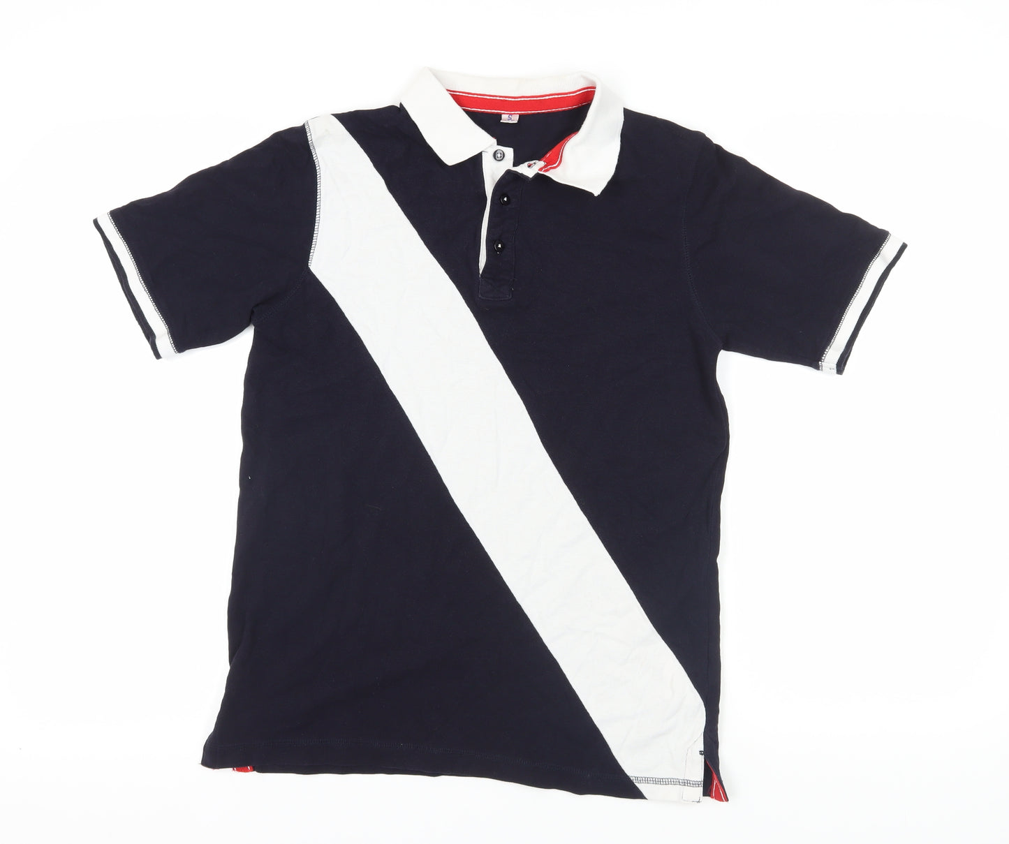 Front Row Black Colourblock Polo Shirt S