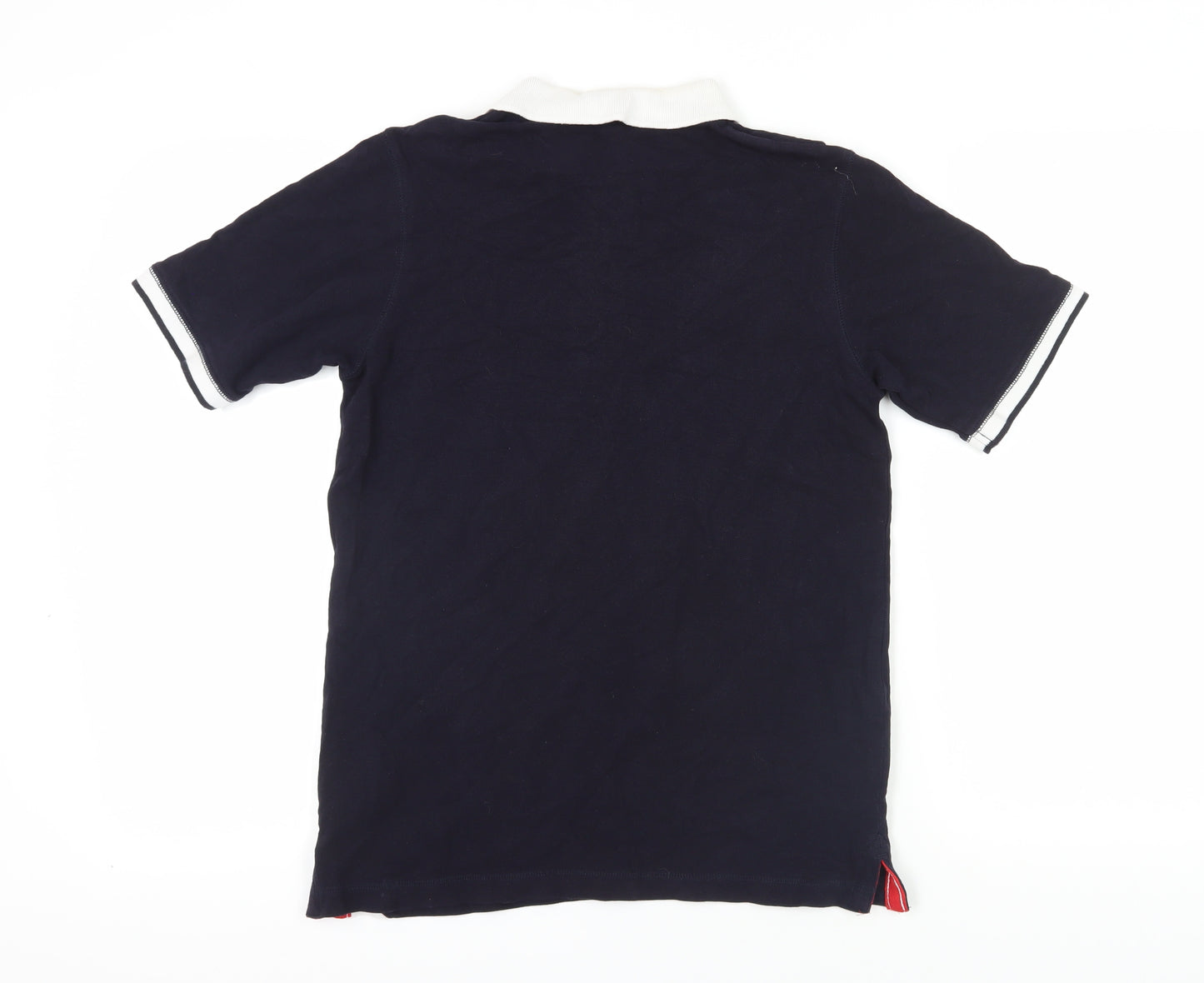 Front Row Black Colourblock Polo Shirt S