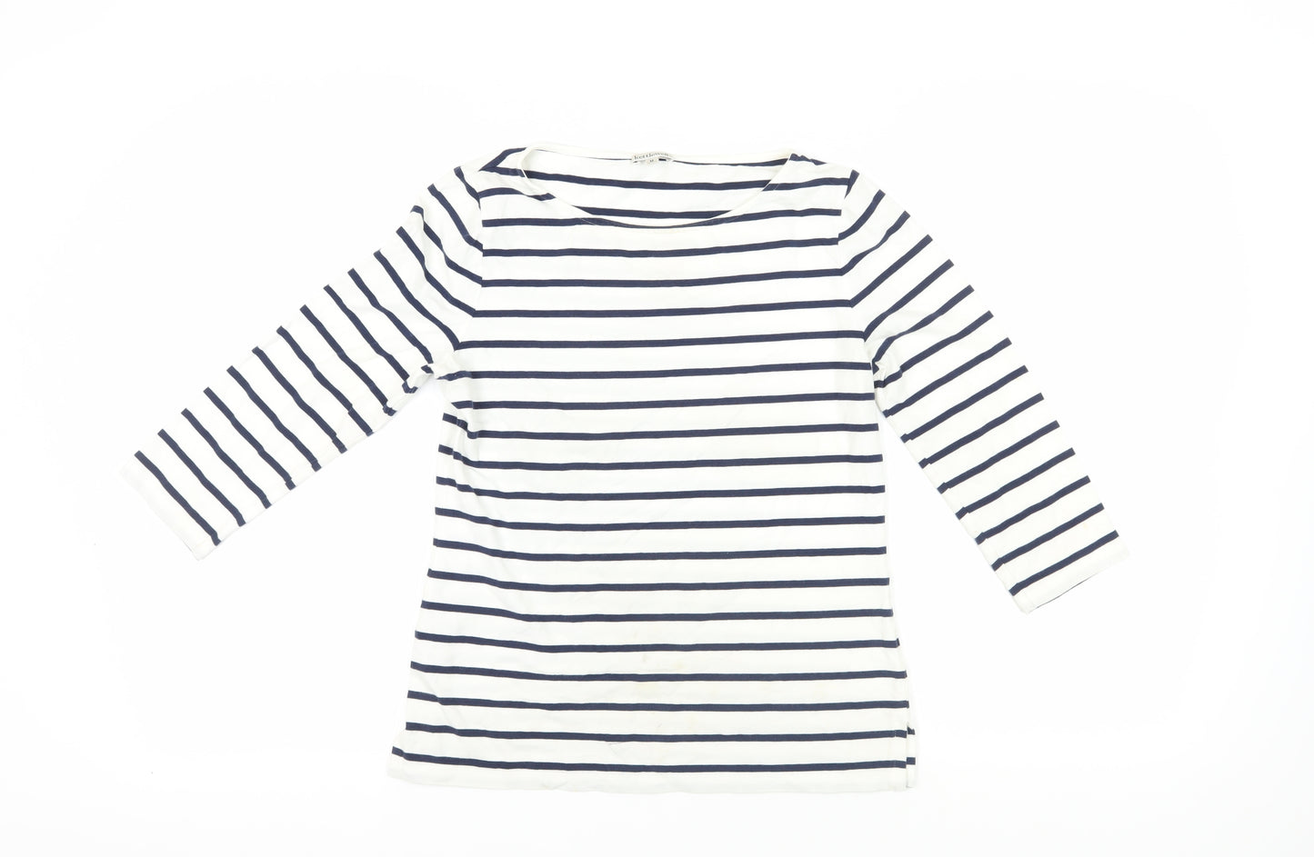 Kettlewell Striped 3/4 Sleeve Boat Neck T-Shirt M