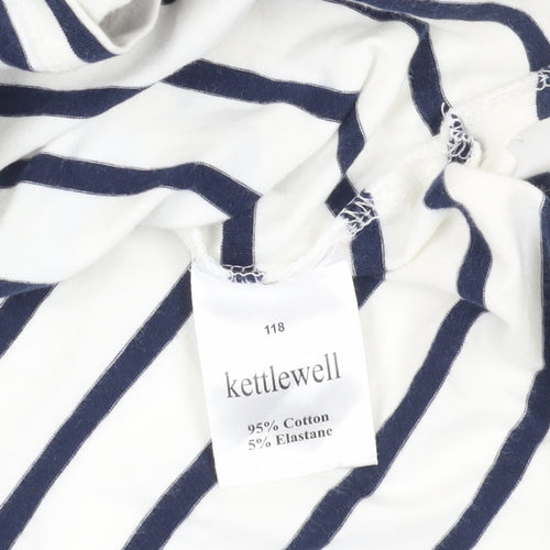 Kettlewell Striped 3/4 Sleeve Boat Neck T-Shirt M