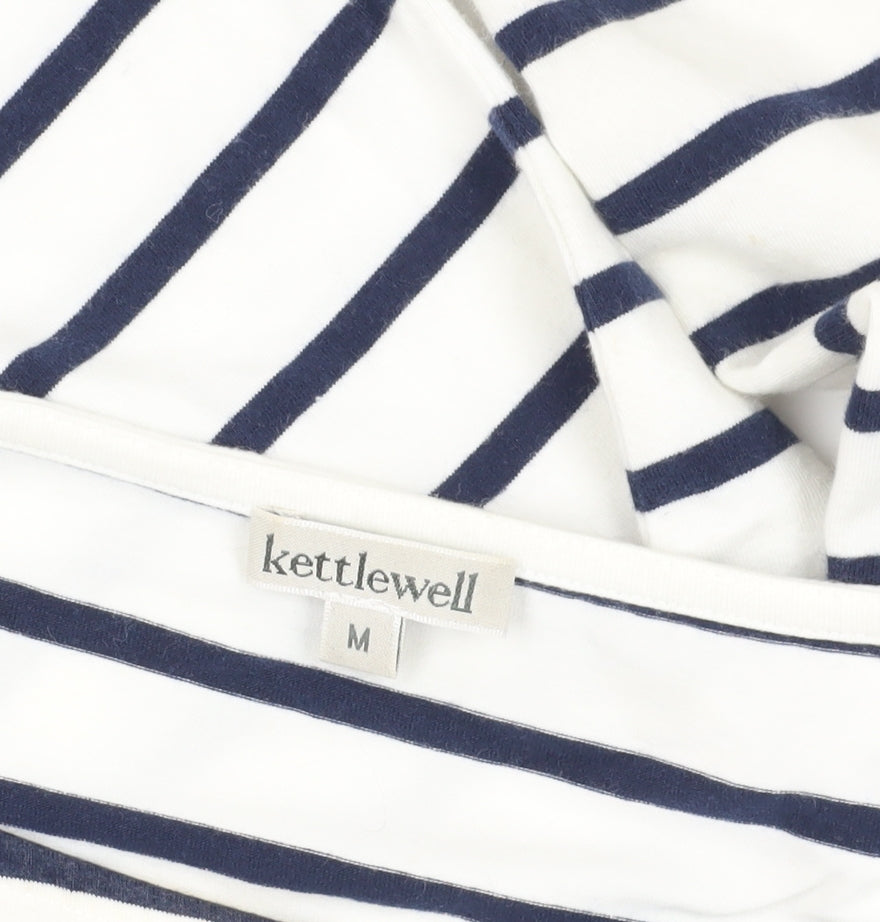 Kettlewell Striped 3/4 Sleeve Boat Neck T-Shirt M