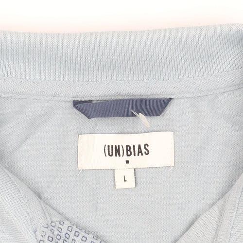 UNBIAS Blue Geometric Polo Shirt Size L