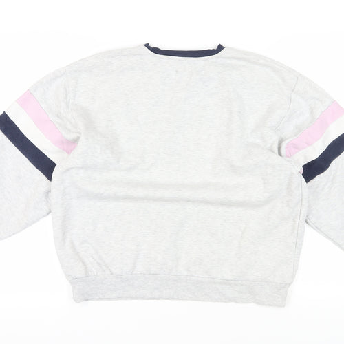 Bershka Grey Pullover Sweatshirt S - College Style