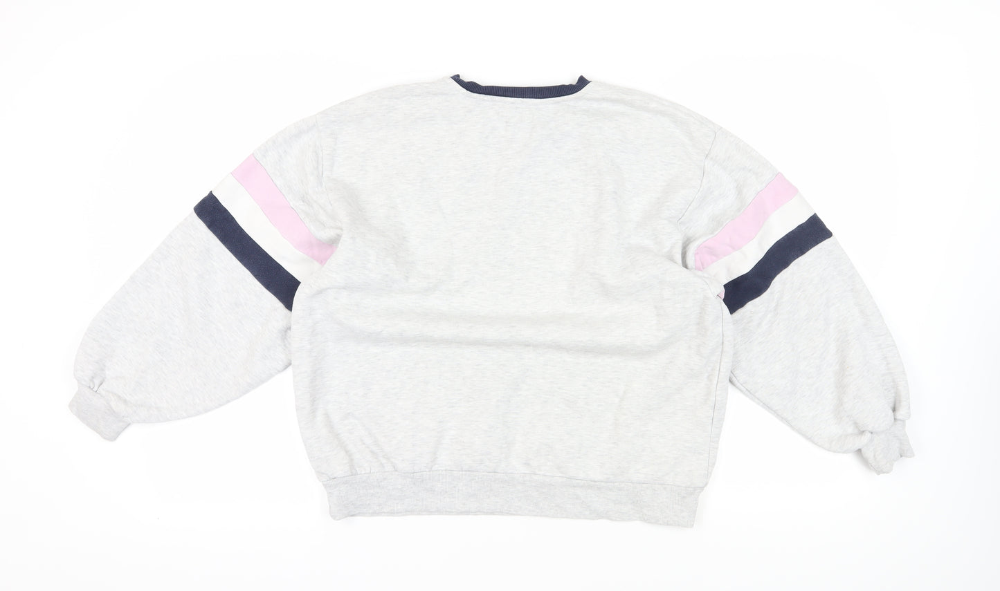 Bershka Grey Pullover Sweatshirt S - College Style