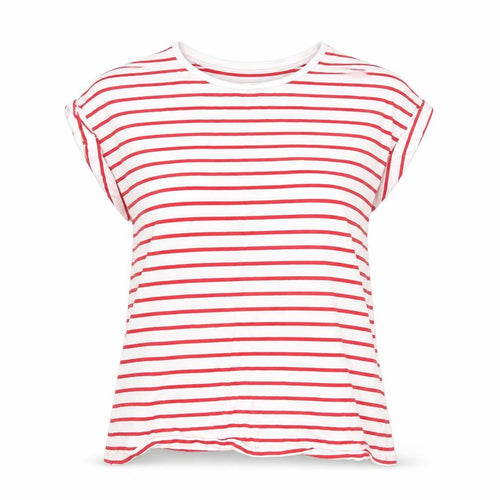 Dorothy Perkins Red Striped Cotton Crew Neck T-Shirt
