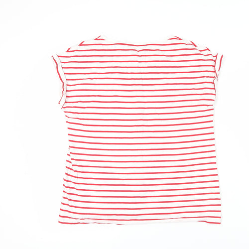 Dorothy Perkins Red Striped Cotton Crew Neck T-Shirt