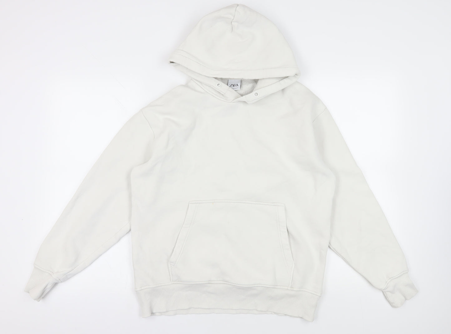 Zara White Hoodie - Medium, Stylish and Comfy