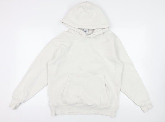 Zara White Hoodie - Medium, Stylish and Comfy