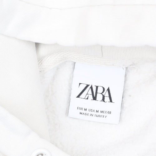 Zara White Hoodie - Medium, Stylish and Comfy