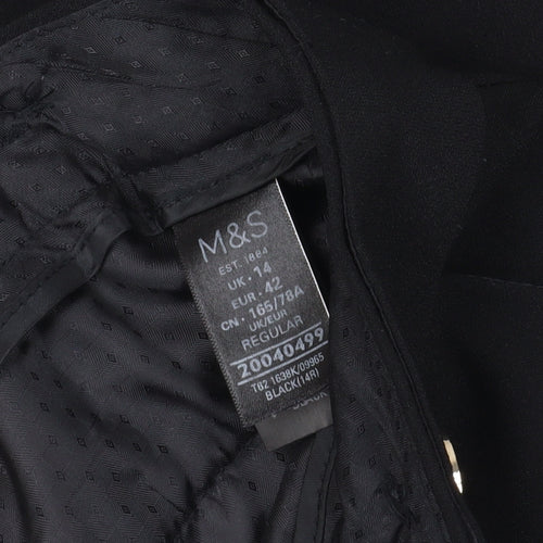 Marks and Spencer Black Cropped Wide-Leg Trousers, Size 14