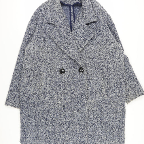 Next Blue Polyester Mid-Length Overcoat Size 20
