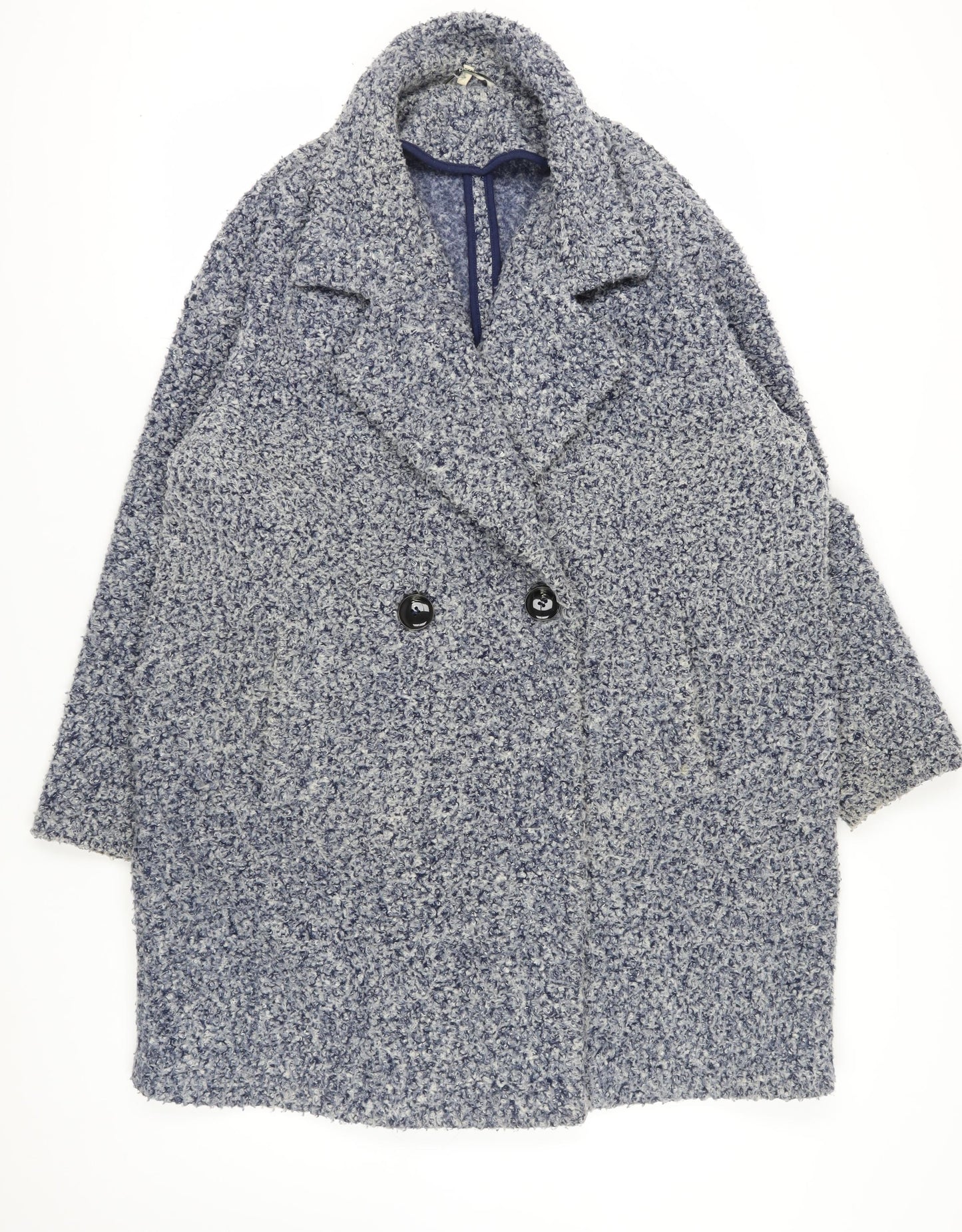 Next Blue Polyester Mid-Length Overcoat Size 20