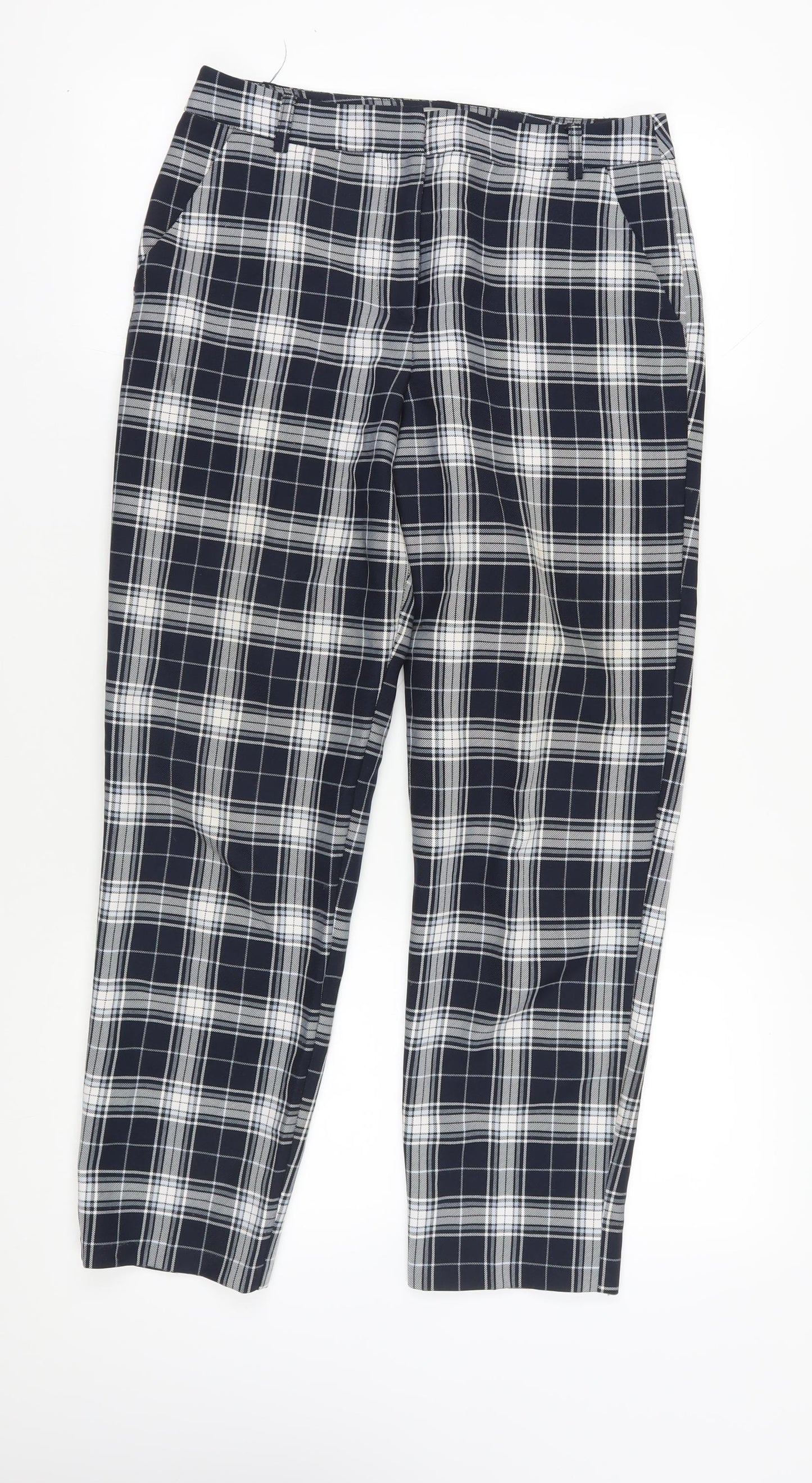 ASOS Black Plaid Dress Pants, Size 12, Straight Leg