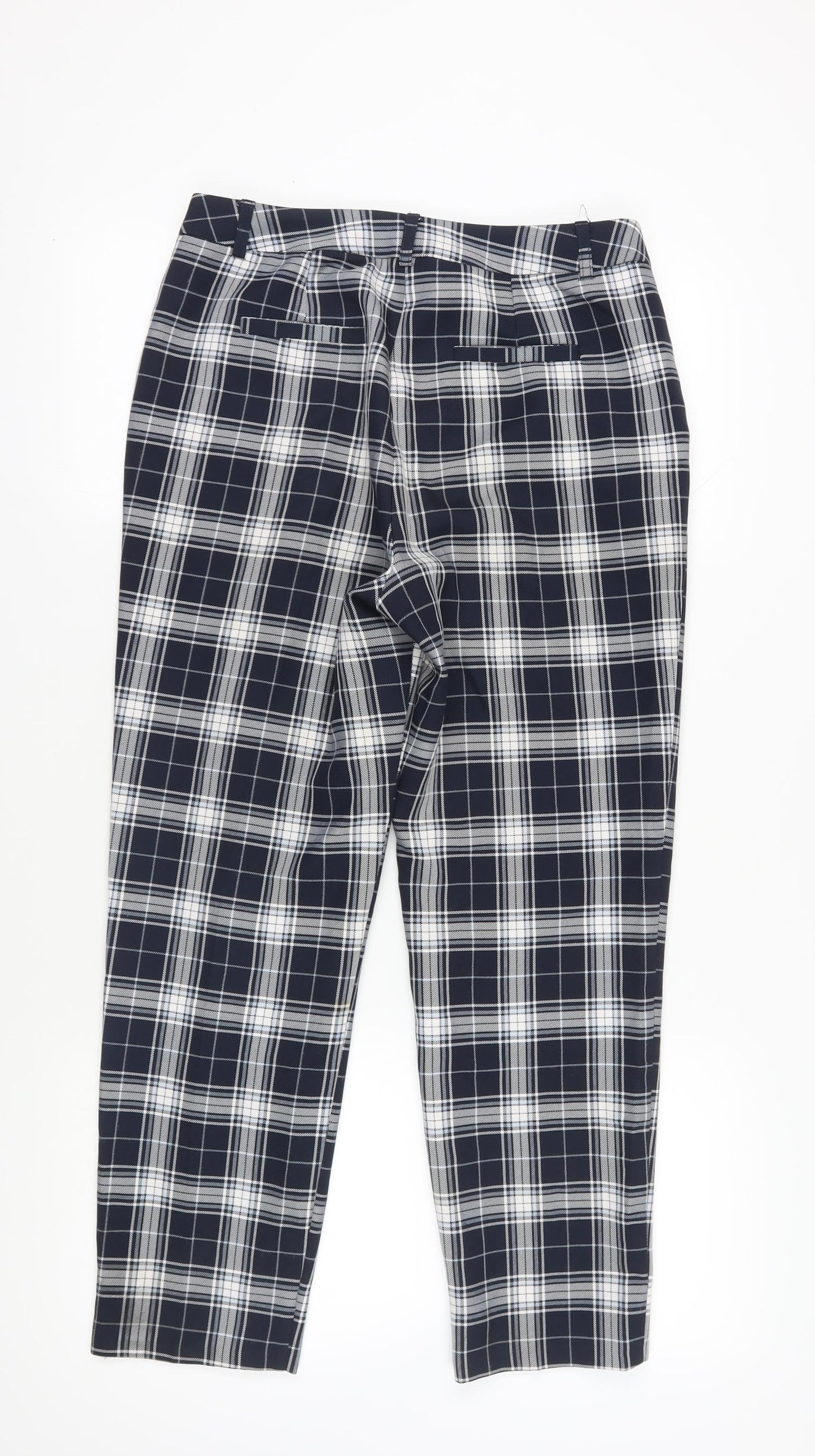 ASOS Black Plaid Dress Pants, Size 12, Straight Leg